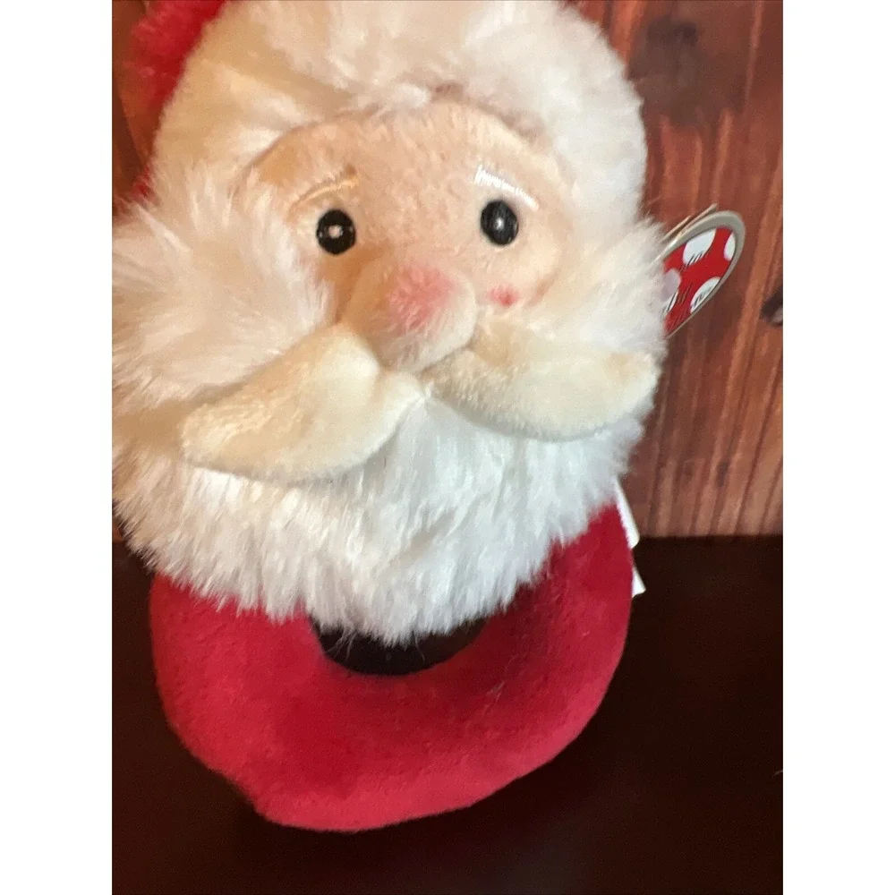 Bearington Babys‎ 1st Christmas Bear Mini Plush Soft Rattle Ring Stuffed Santa